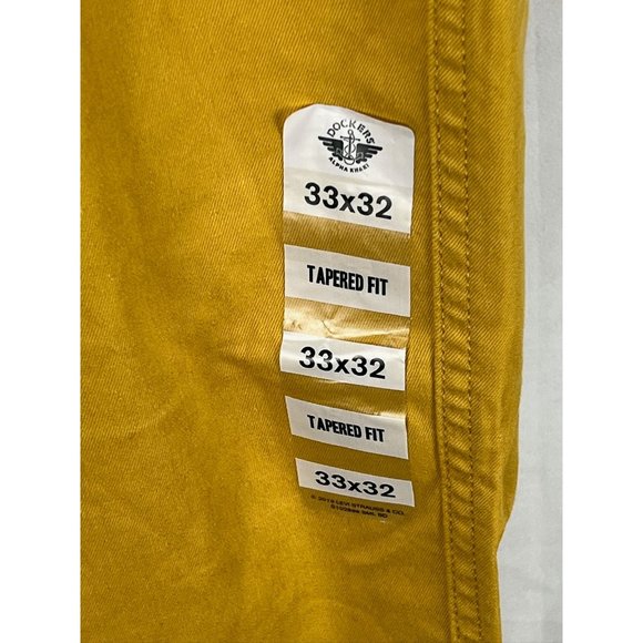 Dockers Men's Icon Tapered Fit Yellow Pants Hemp Blend 33x32 Comfort Vibrant NWT - Picture 4 of 14